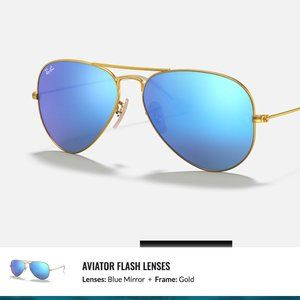 Aviator Ray Bans with blue flash lenses